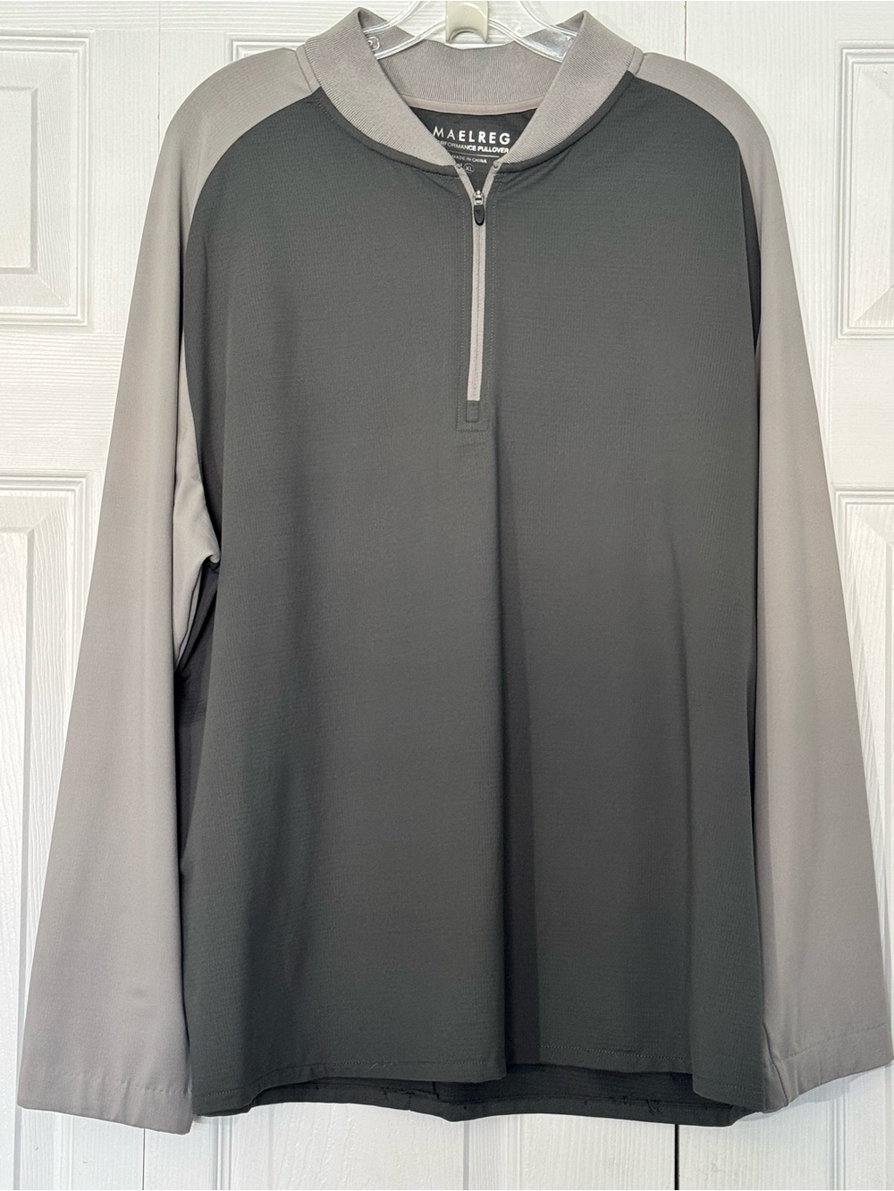 MAELREG Men's Performance 1/4 Zip Golf Pullover Gray Colorblock